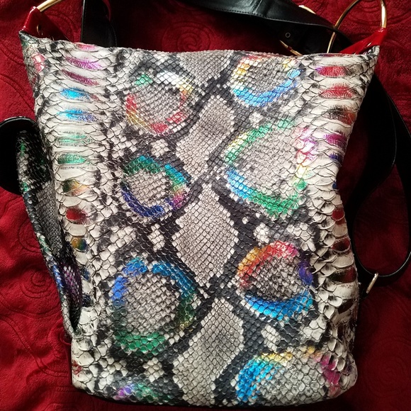 Marino Orlandi~ Rainbow 🌈 Python Sling/Bucket Bag - Picture 6 of 8